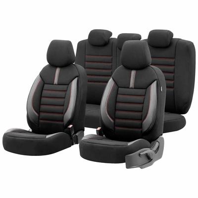 Auto sēdekļu pārvalku komplekts OTOM LIMITED 101, melns/sarkans, 3-ZIP