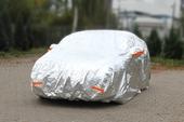 Alumīnija auto pārvalks ar rāvējslēdzēju un atstarojošiem elementiem, 120 g + kokvilna, sudraba, SUV/VAN XL izmērs