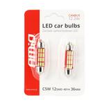 LED CANBUS spuldze C5W/C10W/C3W 12SMD 4014 36 mm balta 12/24 V