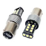 LED CANBUS spuldze 1157 BAY15D P21/5W 15SMD 2835 balta 12/24 V