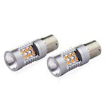 LED CANBUS spuldze 1156 BAU15S PY21W 24SMD 3030 oranža 12/24 V