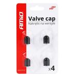 Plastmasas ventiļu vāciņi, melni, 4 gab.