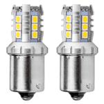 LED CANBUS spuldze 1156 BA15S P21W/R10W/R5W 16SMD 3030 balta 12/24 V