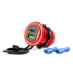 Ūdensizturīgs telefona lādētājs MOD-09 12/24 V, USB + USB-C