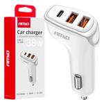 Auto lādētājs 12/24 V 38 W, 2×USB-A + USB-C