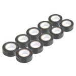 Melnu PVC izolācijas lenšu komplekts 19 mm × 20 m × 0,13 mm, 10 gab.