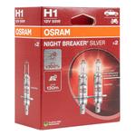 Halogēna spuldzes Osram H1 Night Breaker Silver +100% 12 V 55 W, 2 gab.