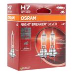 Halogēna spuldzes Osram H7 Night Breaker Silver +100% 12 V, 2 gab.